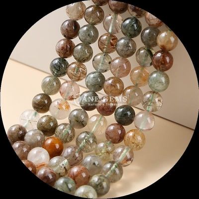 Yuvarlak Şekil Gemstone İnciler Gül Kuvars ve Çilek Kuvars Küpeler için gevşek İnciler