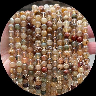 Yuvarlak Şekil Gemstone İnciler Gül Kuvars ve Çilek Kuvars Küpeler için gevşek İnciler