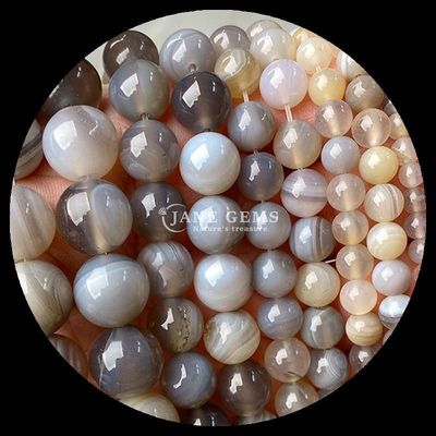 Yuvarlak Şekil 8mm Doğal Gemstone İnciler Çeşitli Agate İnciler Karnelian Sarı Çizgili Agate Çıkarsız İnce Yapısal Mücevherlik için