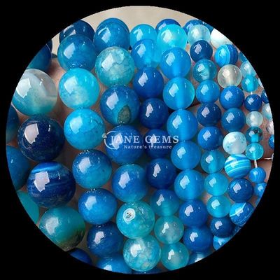 Çizgili Agate İnciler Gemstone İnciler Mücevher Yapımında 8mm