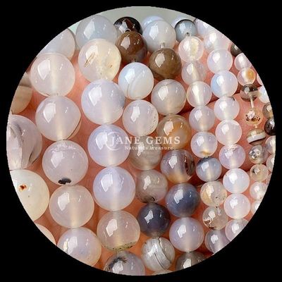 Çizgili Agate İnciler Gemstone İnciler Mücevher Yapımında 8mm