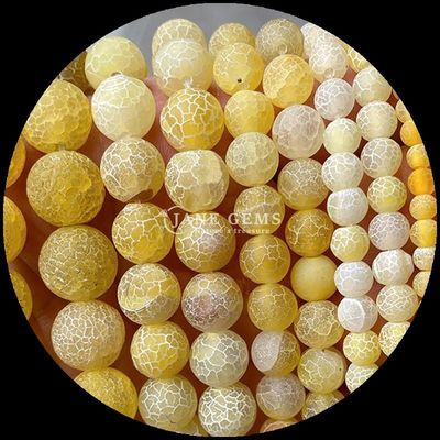 Gemstone yuvarlak şekilli boncuklar Sarı Mavi Havacılık Agate DIY Mücevherlik için gevşek iplikler