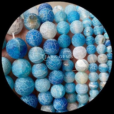 Gemstone yuvarlak şekilli boncuklar Sarı Mavi Havacılık Agate DIY Mücevherlik için gevşek iplikler