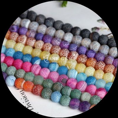 Çeşitli Renkli Agat Boncukları 8mm Boncuk Boyutu Doğal Mücevher Yuvarlak Kesim Gökkuşağı DIY Hediye için Havalı Agat Çöpler