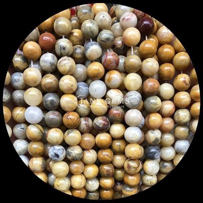 Mücevher yapımı için 8 mm yuvarlak şeklinde özelleştirilmiş çok renkli agaç boncukları