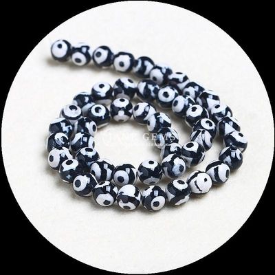 Yuvarlak Şekil Tibatan Agat İnciler DIY Mücevher Yapımı için gevşek İnce iplikler