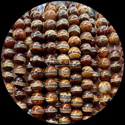 Yuvarlak Şekil Tibatan Agat İnciler DIY Mücevher Yapımı için gevşek İnce iplikler