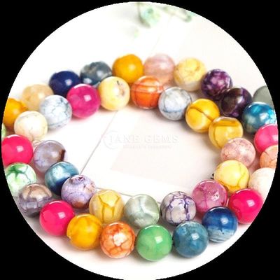 Çeşitli renkli gemstone bead fire agate DIY mücevher yapımı için gevşek bead yarılar