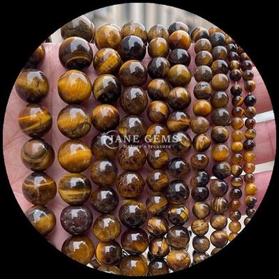 DIY Mücevher Yapım Önemli Mücevherler Marangoz 8mm Yuvarlak Şekil Kaplan Gözü gevşek marangoz iplikleri