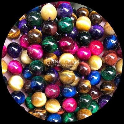 DIY Mücevher Yapım Önemli Mücevherler Marangoz 8mm Yuvarlak Şekil Kaplan Gözü gevşek marangoz iplikleri