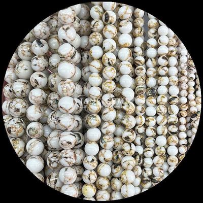 Güzellik için cilalanmış değerli taş boncukları Yuvarlak şekil 8 mm boyut