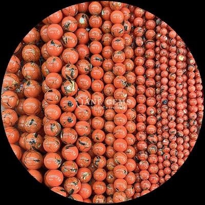 Güzellik için cilalanmış değerli taş boncukları Yuvarlak şekil 8 mm boyut