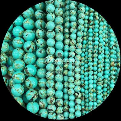 Güzellik için cilalanmış değerli taş boncukları Yuvarlak şekil 8 mm boyut