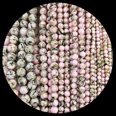 Güzellik için cilalanmış değerli taş boncukları Yuvarlak şekil 8 mm boyut