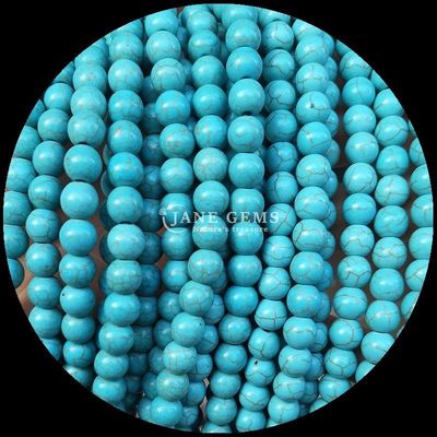 DIY Mücevher Yapma Yuvarlak Kesilmiş Mücevher Turkuaz İnce 8 mm Boyutlu ve Çeşitli Renkli