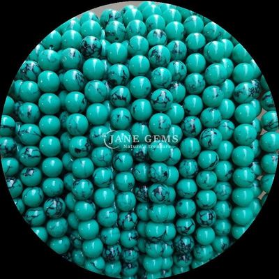 DIY Mücevher Yapma Yuvarlak Kesilmiş Mücevher Turkuaz İnce 8 mm Boyutlu ve Çeşitli Renkli