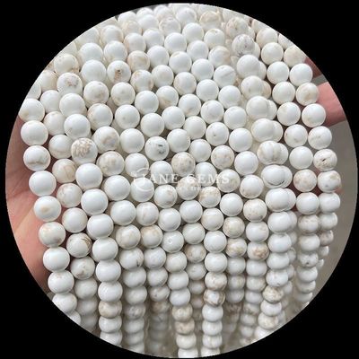 Çeşitli Renkli Yuvarlak Kesim Taşları Çeşitli Türler Howlite DIY Mücevherler için Afrika Turkuaz İnciler
