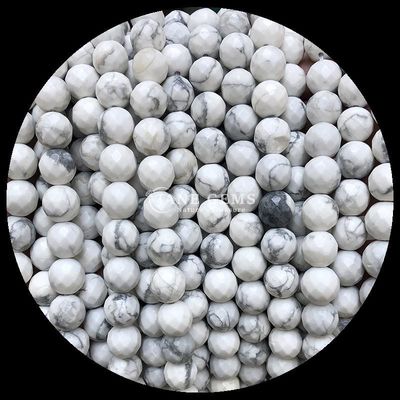 Çeşitli Renkli Yuvarlak Kesim Taşları Çeşitli Türler Howlite DIY Mücevherler için Afrika Turkuaz İnciler