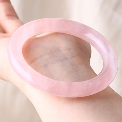 Doğal kristal cilalı taş pembe gül kuvars bilezik kristal mücevher doğum günü hediyesi için