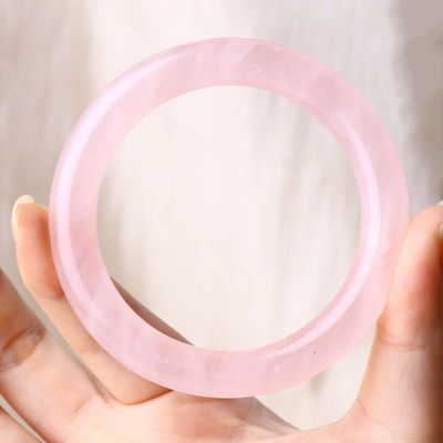 Doğal kristal cilalı taş pembe gül kuvars bilezik kristal mücevher doğum günü hediyesi için