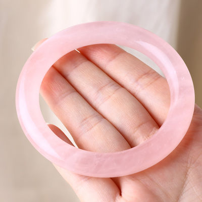 Doğal kristal cilalı taş pembe gül kuvars bilezik kristal mücevher doğum günü hediyesi için