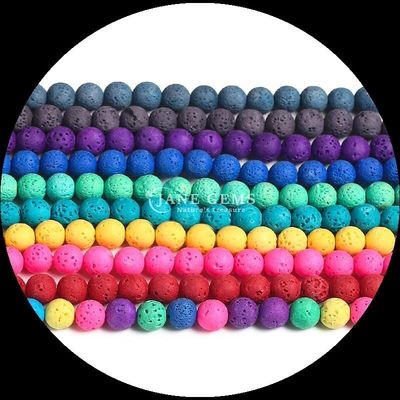 Çeşitli Renkli Değerli Taş Çeşitli Renkli Doğal Lava Taşı İyileştirici Taş DIY Mücevher için gevşek boncuk telleri