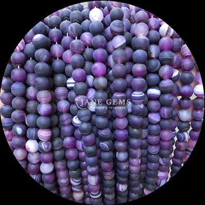 8mm Doğal Gemstone İnciler İnciler İnciler Çeşitli Bantlı Agat Dondurulmuş gevşek inciler için el yapımı inciler