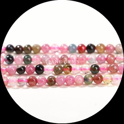 Çeşitli Renkli Gemstone Bead yuvarlak kesilmiş küçük turmalin kristal gevşek bead telleri
