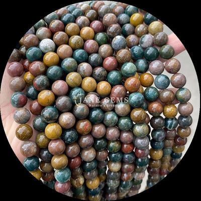 Yuvarlak Şekil Taşlar İnci Bilezikler için Mükemmel Çeşitli Taş Türleri Ejderha Kanı Hint Agate Sıfır Yuvarlak Taş İnciller Filler