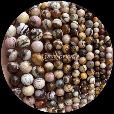 Gemstone Cut Round Gems Bead Zebra Jasper Mahagony Obsidian Çeşitli Türler Kristal Tıbbi Taş El yapımı aksesuarlar için gevşek boncuk iplikleri