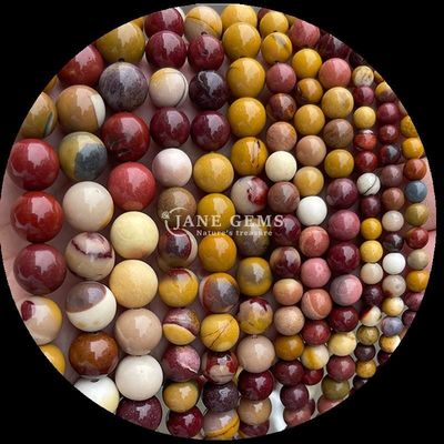 Taş Yuvarlak Şekil Howlite Rohdonit Kristal Taş DIY Mücevherler için Çeşitli Tedavi Taş Tipleri