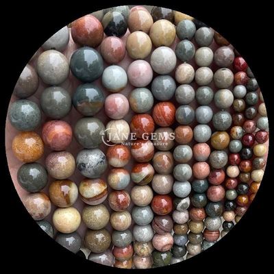 Gems Bead Round Shape 8mm B2B için doğal Gemstone Distributors Çeşitli Kristal Şifa Taşları Zebra Jasper Amazonite ve DIY için daha fazlası