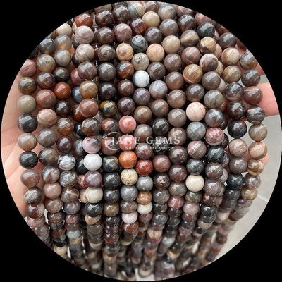 Yuvarlak Şekil Değerli Taşlar Çeşitli Renkler Hint Agate Unakite Kristal Şifa Taşı Mücevher Yapım İhtiyaçlarınız için gevşek boncuk telleri