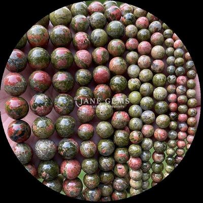 Yuvarlak Şekil Değerli Taşlar Çeşitli Renkler Hint Agate Unakite Kristal Şifa Taşı Mücevher Yapım İhtiyaçlarınız için gevşek boncuk telleri