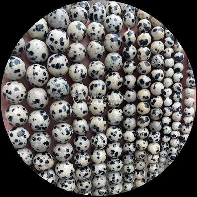 Yumuşatılmış Teknik yuvarlak kesilmiş mücevherler çok renkli kristal şifa taşı dalmatyalı yasper lav taşı perli saç aksesuarları için gevşek mercek telleri