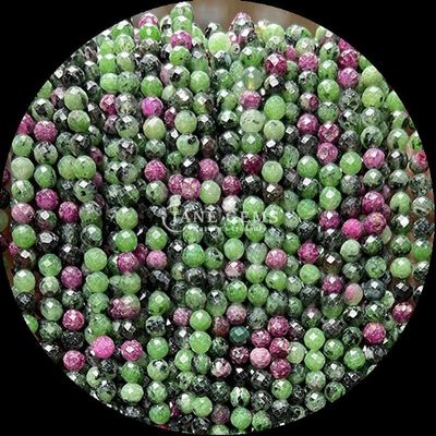 Yuvarlak mücevherler boncuk DIY mücevher yapımı ve kişiselleştirilmiş aksesuarlar için en iyi seçim Çeşitli türler Ruby Zoisite Çilek Kuvars Mini yüzlü gevşek boncuk telleri Kristal Şifa Taşları