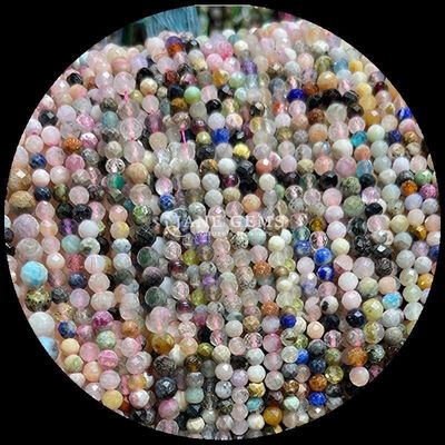 Doğal değerli taşlar Amazonite Siyah Rutilated Kuvars Çeşitli Türler Kristal Mini Yönlü Sıfır İnciler Çeşitli Renk Gereksinimleri